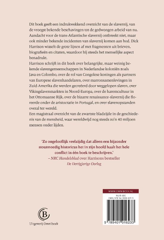 Achterkant van De geschiedenis van de slavernij