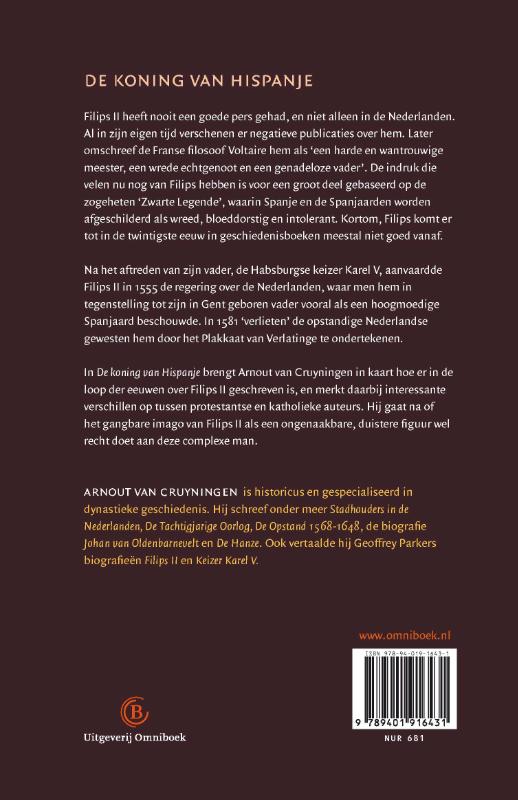 Achterkant van De koning van Hispanje