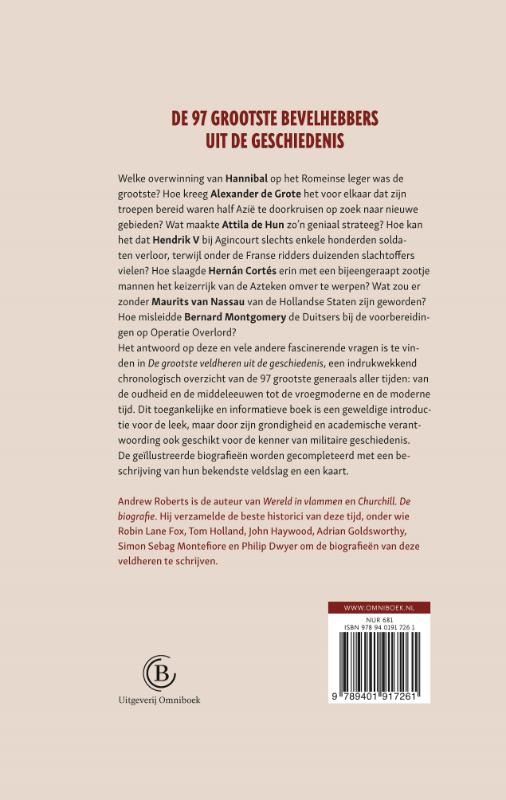 Achterkant van De grootste veldheren uit de geschiedenis