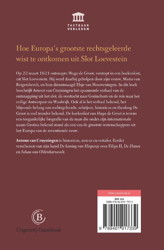 Achterkant van De boekenkist van Hugo de Groot