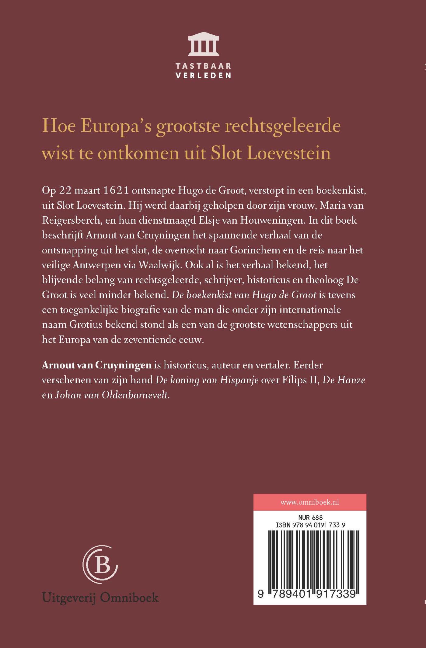 Achterkant van De boekenkist van Hugo de Groot
