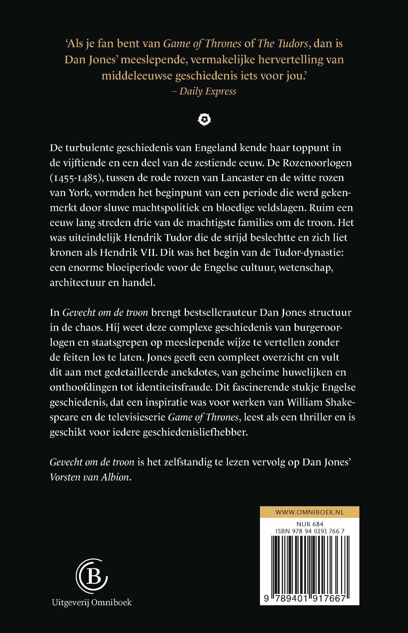 Achterkant van Gevecht om de troon
