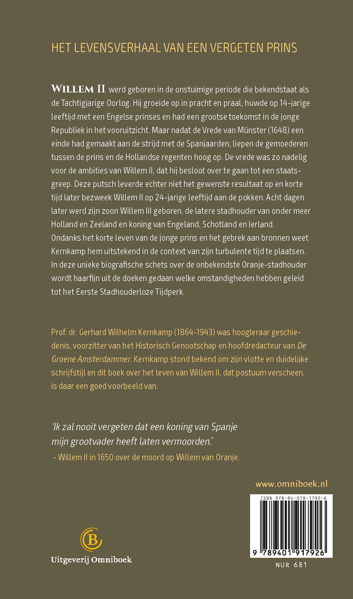 Achterkant van Prins Willem II