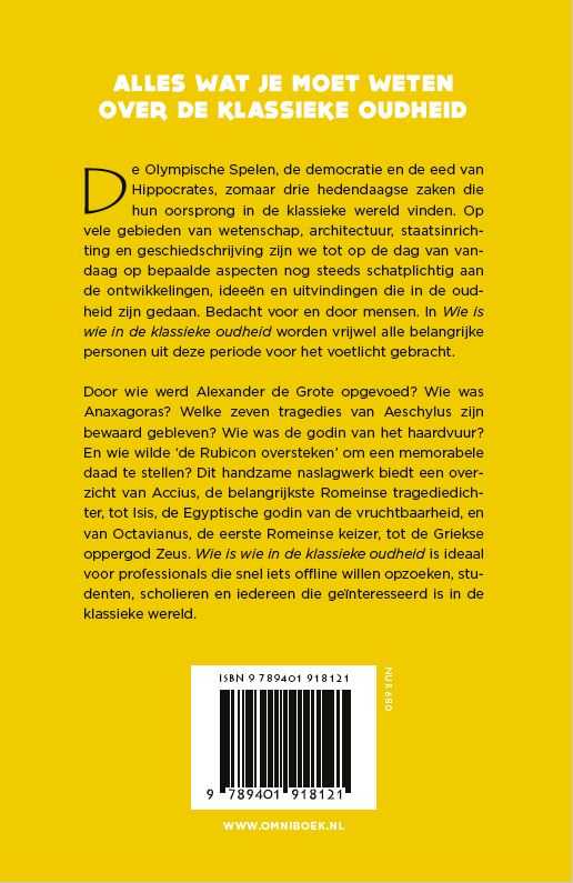 Achterkant van Wie is wie in de klassieke oudheid