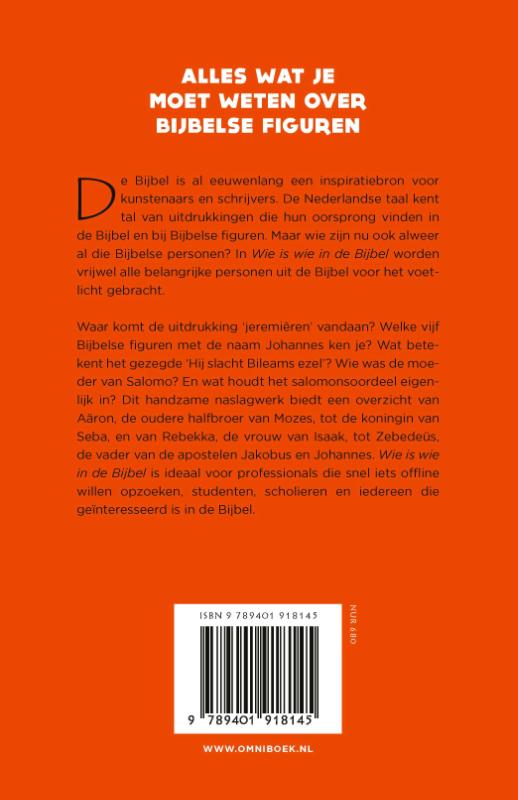 Achterkant van Wie is wie in de Bijbel