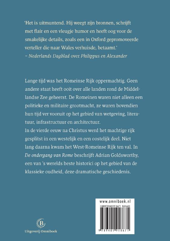 Achterkant van De ondergang van Rome
