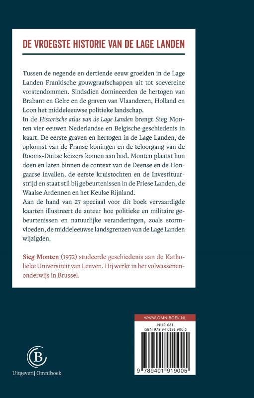Achterkant van Historische atlas van de Lage Landen