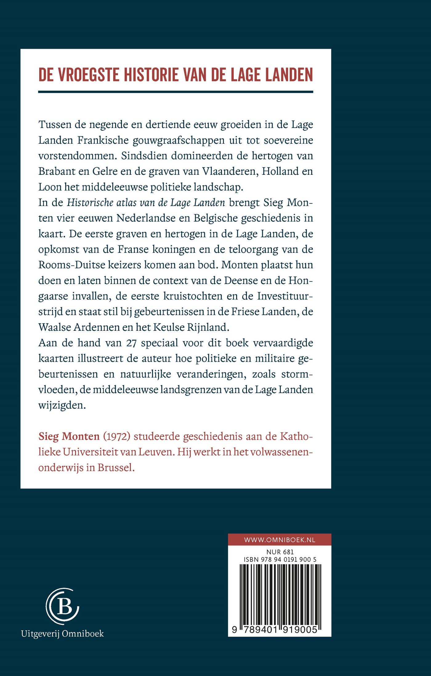 Achterkant van Historische atlas van de Lage Landen