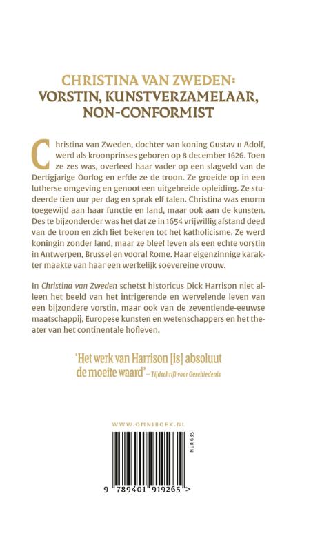 Achterkant van Christina van Zweden