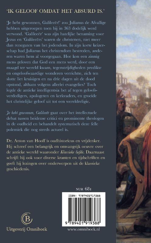 Achterkant van Je hebt gewonnen, Galileeër