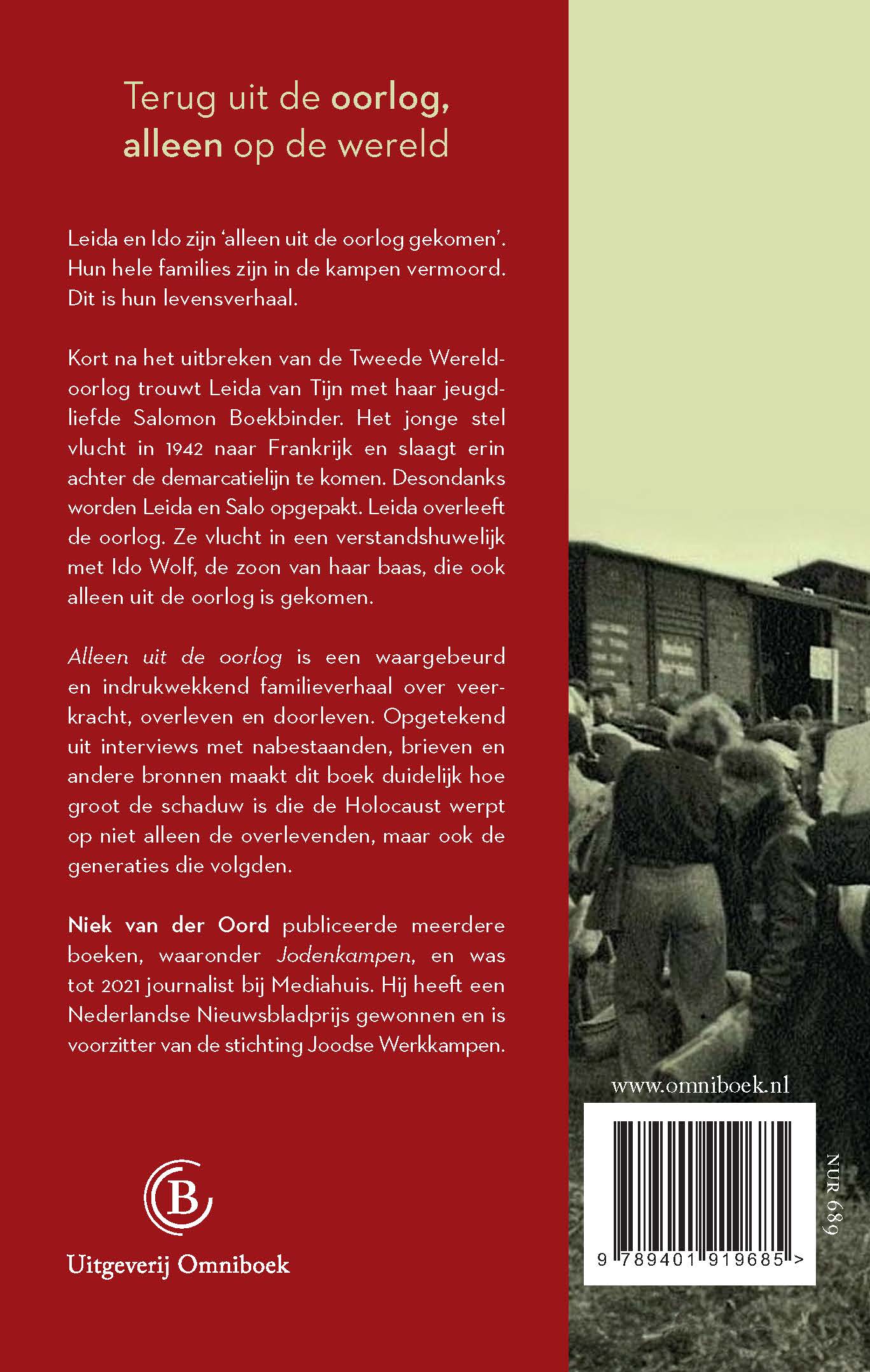 Achterkant van Alleen uit de oorlog