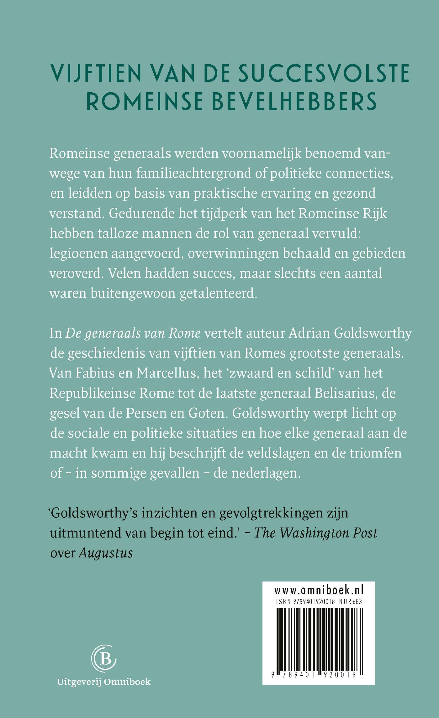 Achterkant van De generaals van Rome