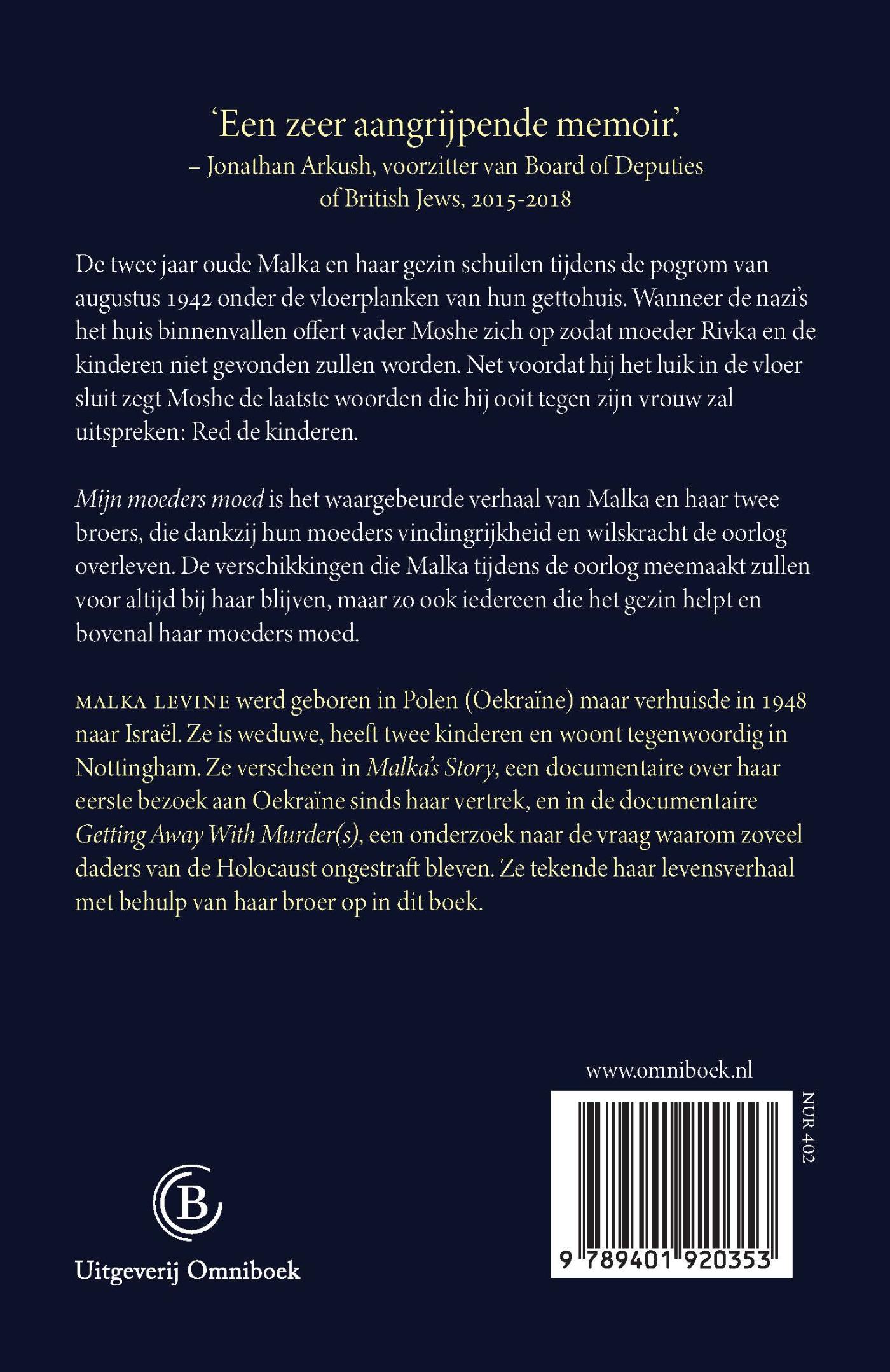 Achterkant van Mijn moeders moed