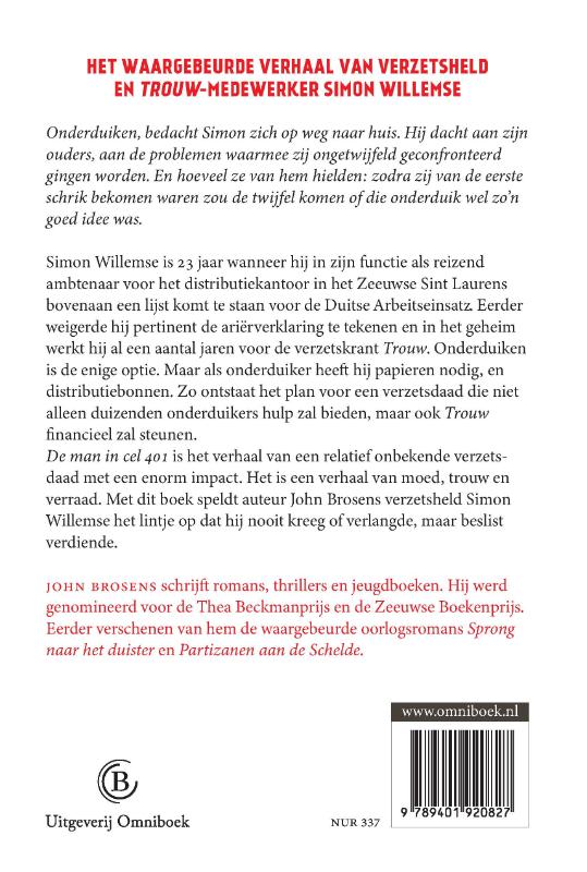 Achterkant van De man in cel 401