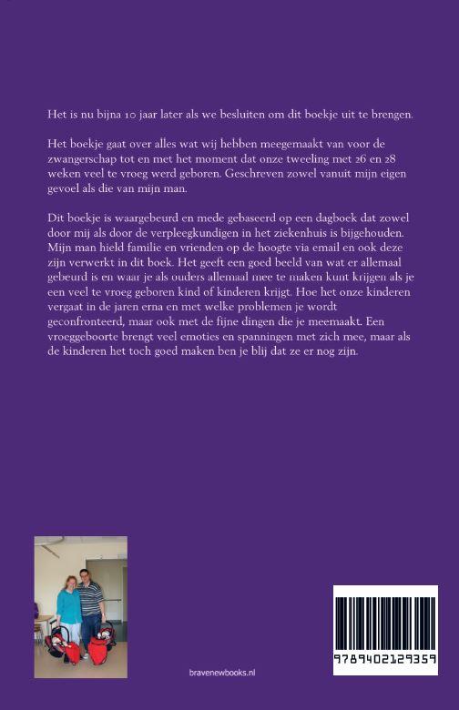 Achterkant van De weerspiegelingen van een te vroeg geboren bijzondere tweeling
