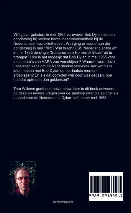 Achterkant van Bob Dylan in Nederland voorjaar '65