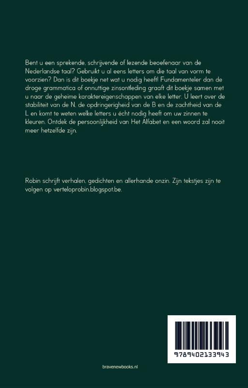 Achterkant van De persoonlijkheid van Het Alfabet