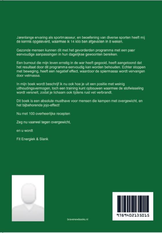 Achterkant van Een snellere stofwisseling en u wordt fit, energiek & slank