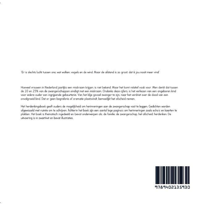 Achterkant van Herdenkingsboek