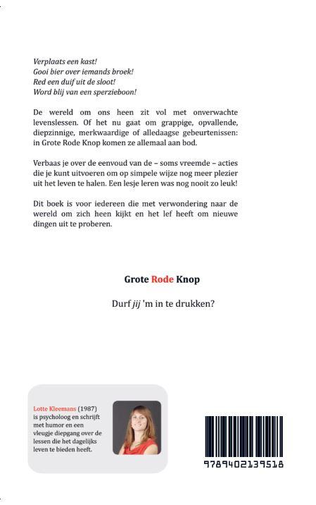 Achterkant van Grote rode knop