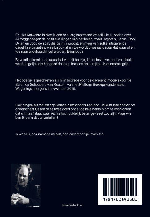 Achterkant van En het antwoord is nee