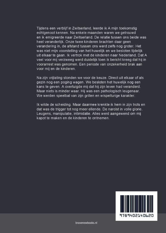 Achterkant van Scheiden van een narcist