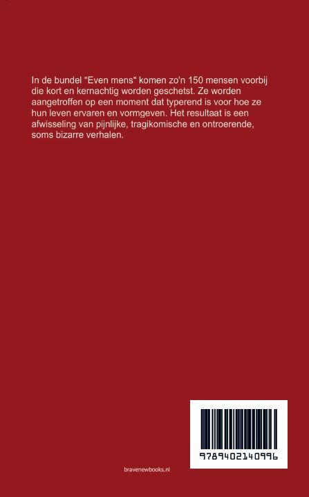 Achterkant van Even mens