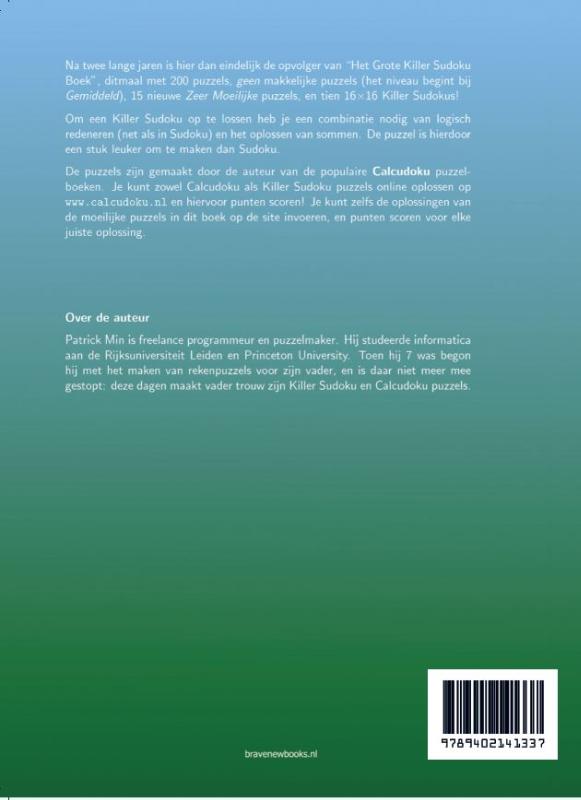 Achterkant van Het enorme killer sudoku boek