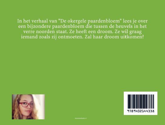Achterkant van De okergele paardenbloem