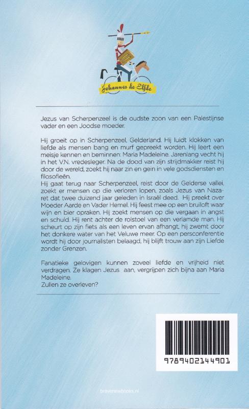 Achterkant van Jezus op die fiets