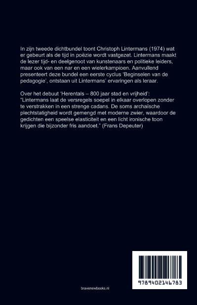 Achterkant van Het stollen van de tijd