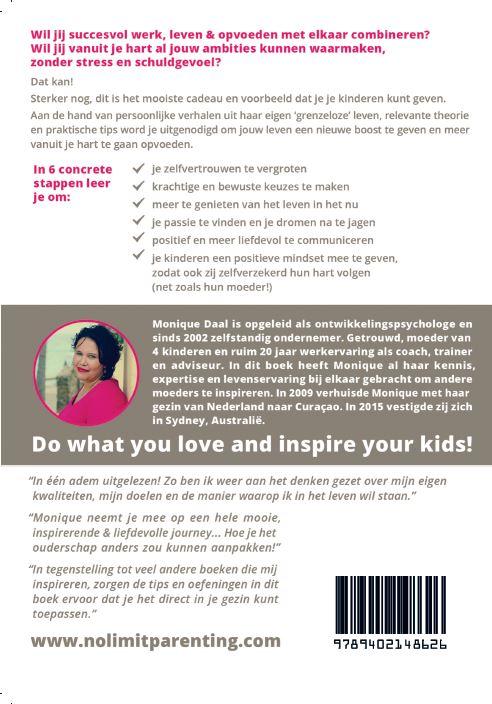 Achterkant van No Limit Parenting