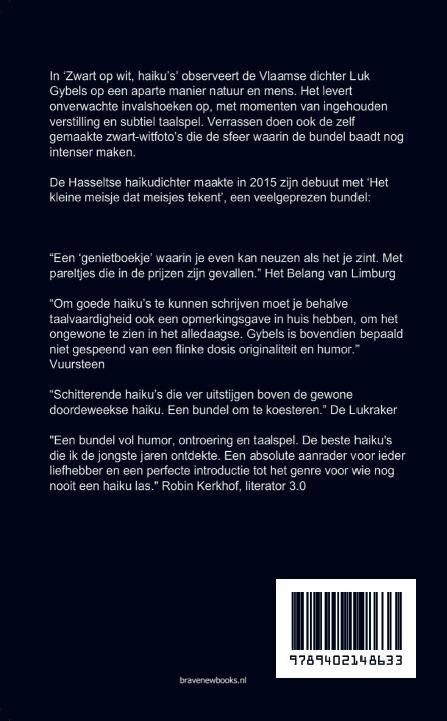 Achterkant van Zwart op wit, haiku's
