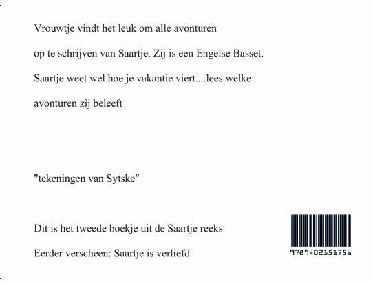 Achterkant van Saartje op vakantie
