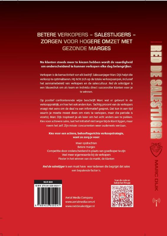 Achterkant van Red de salestijger