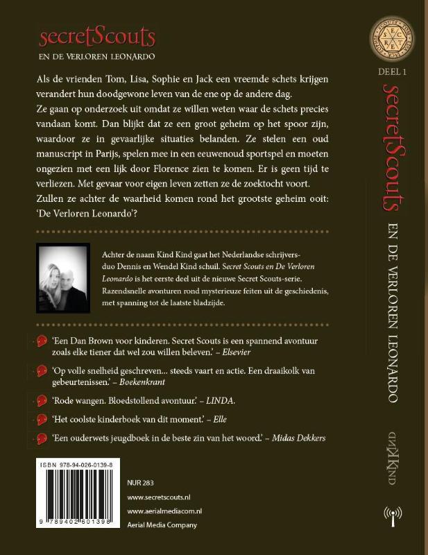Achterkant van Secret Scouts en De Verloren Leonardo