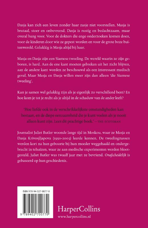 Achterkant van Onafscheidelijk