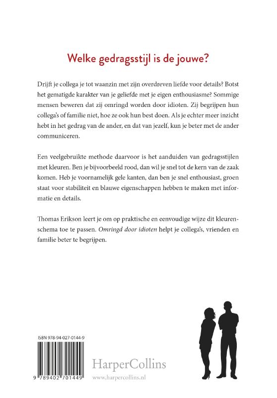 Achterkant van Omringd door idioten