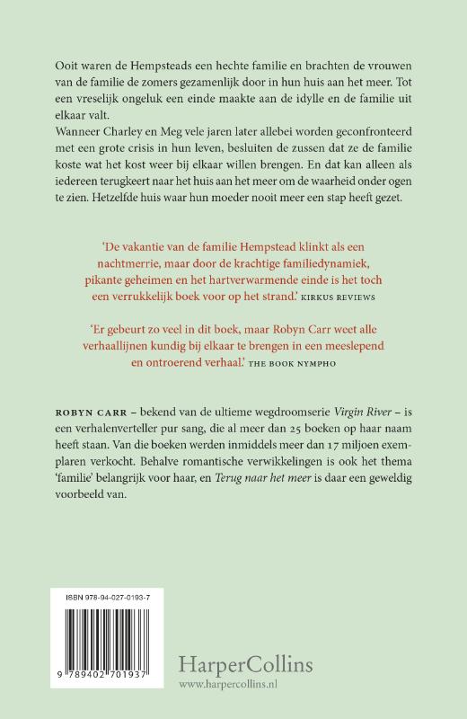 Achterkant van Terug naar het meer