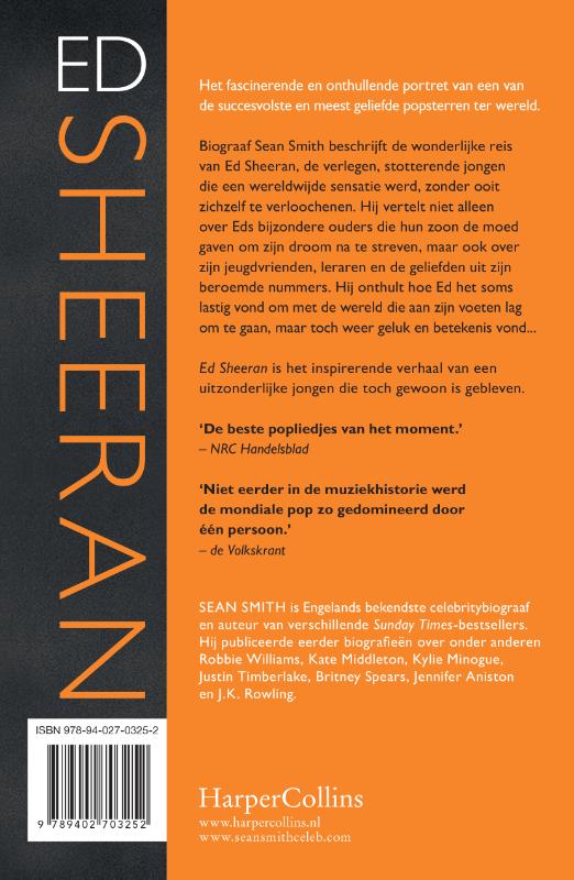 Achterkant van Ed Sheeran