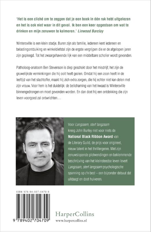 Achterkant van Langzaam, sterf langzaam