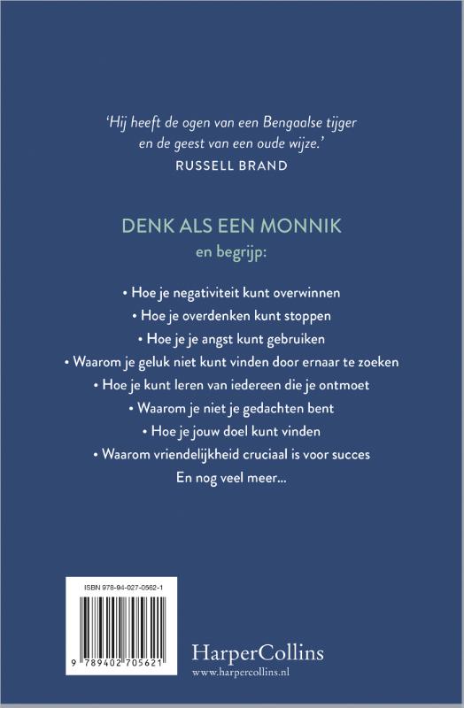 Achterkant van Denk als een monnik