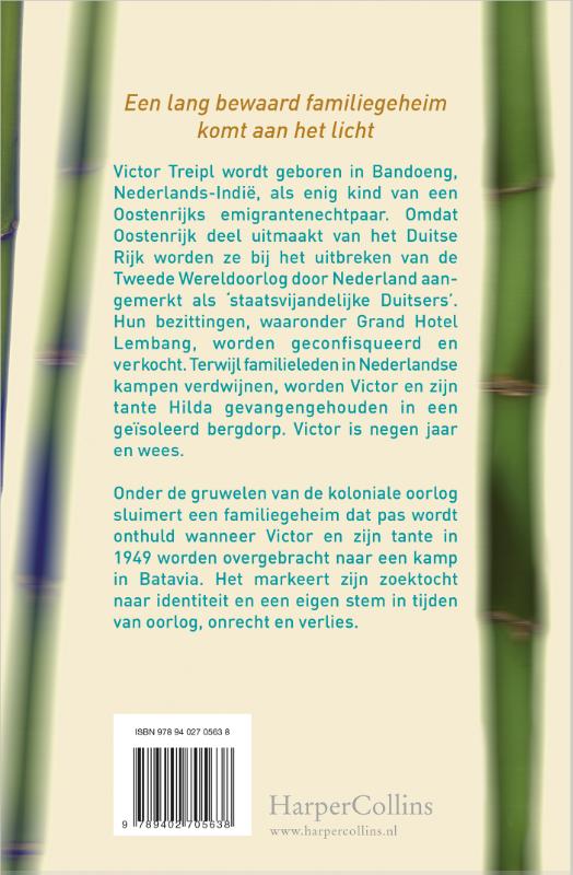 Achterkant van Schuilen tussen bamboe
