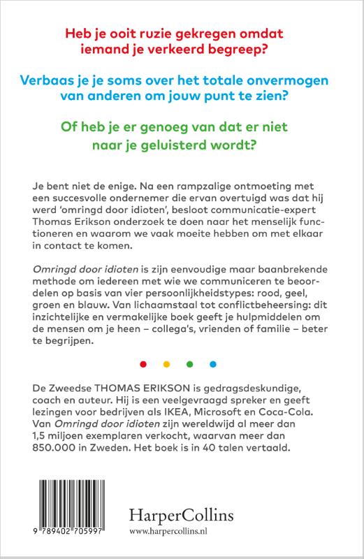 Achterkant van Omringd door idioten
