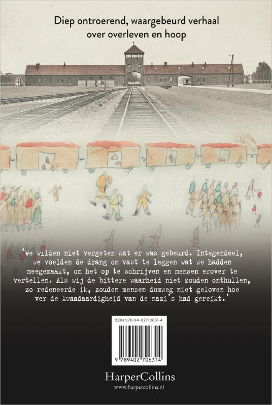 Achterkant van De jongen die Auschwitz tekende