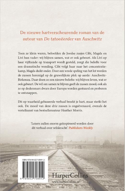 Achterkant van De drie zussen van Auschwitz