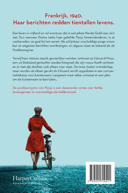 Achterkant van De postbezorgster van Parijs