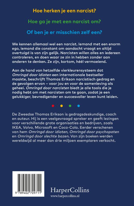 Achterkant van Omringd door narcisten