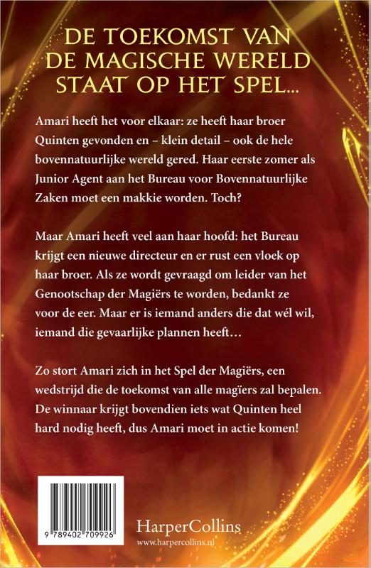 Achterkant van Amari en het Spel der Magiërs
