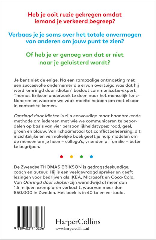 Achterkant van Omringd door idioten